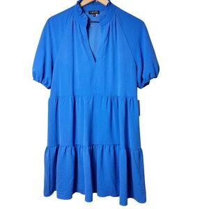 1. STATE BLUE FLOWY WOMEN SHORT SLEEVE DRESS SIZE MEDIUM BRAND NEW WITH TAGS